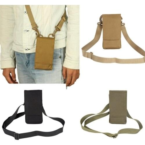 Outdoor tactical double layer mobile phone bag single shoulder waist bag MOLLE system sundry storage bag