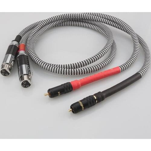 High Fidelity A10 audio Signature OFC Silver-Plated RCA Male To Black carbon fiber XLR Female Plug Audio Cable