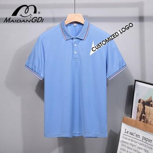 MAIDANGDI 2021 New Summer is the Boss Short-Sleeved Polo Shirt Business Lapel Fashion Casual Slim Breathable Letters British