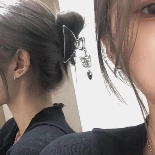 2021 New Korea Vintage Goth Butterfly Hair Accessories Love Pendant Hairpin For Women Girl Party Accessories Jewelry Hairband