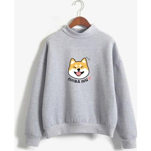 Autumn Hooded Pullovers Harajuku Cute Women Casual Huskie Print O-Neck Hoodies Lady Long Sleeve Loose All Match Sweatshirts