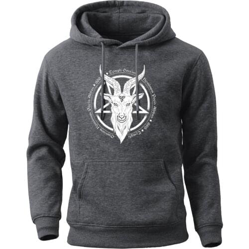 Satan Print Pullover hoodied Hoodies Pullover for Women Hot Sell New Spring Winter Hoodies Sweatshirt Pentagram Gothic Occult