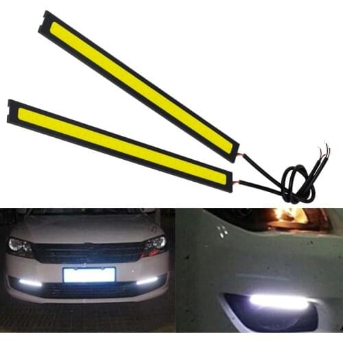 1/10X Universal Waterproof Daytime Running lights COB Fog Lamp Bar Stripes Panel Lamps Car Styling Led Day light DRL Lamp 17cm