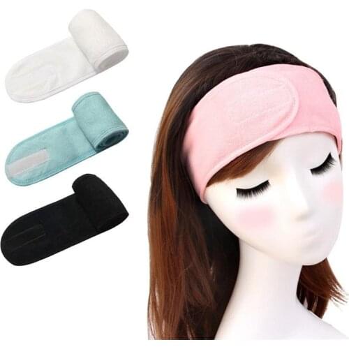 1PCS 60x8.5cm Adjustable Facial Hairband Makeup Head Band Toweling Hair Wrap Shower Caps Stretch Towel Cleaning Cloth Bath Hat