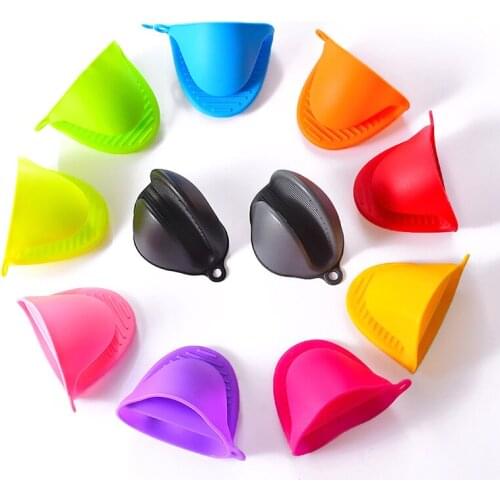 1Pc Silicone Kitchen Baking Oven Heat Resistant Gloves Insulation Non Stick Anti-slip Holder Clip Cooking Gloves High Quality