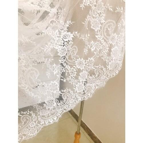 3 yard Off White Chantilly Lace Soft French Wedding Dress Lace Fabric for Bridal veil, Kimono Robe, Dressing Gown
