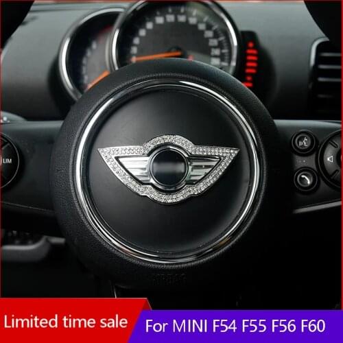 3D Steering Wheel Sticker Rhinestone Decoration For BMW MINI Cooper S F54 F55 F56 F57 F60 Clubman Car Interior Accessories