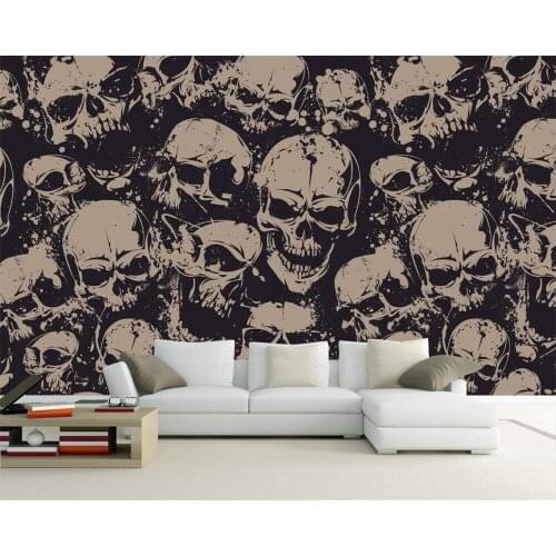 Beibehang 3d wallpaper custom mural high-end character skull art background wall living room bedroom TV background mural