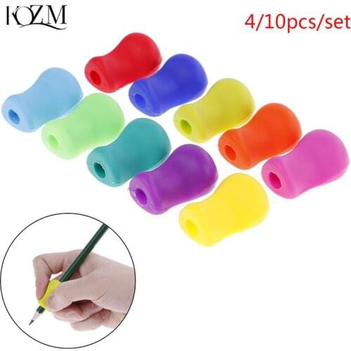 4/10pcs Silicone Corrector Therapy Handwriting Aid Kids Children Student School Stationery Pen Control Right Writing