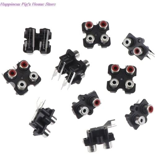 5Pcs/lot High Quality New 2/4 Hole RCA Female Pin Jack Stereo Audio Video AV Socket Connector