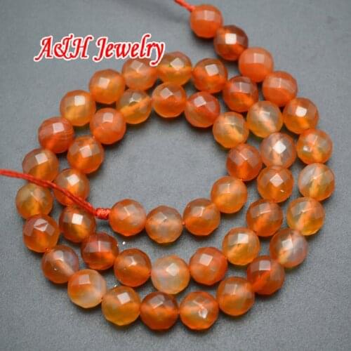 64 Surface Faceted Round Beads Natural Red Stone Semi-precious Stone DIY Findings 10pc/lot
