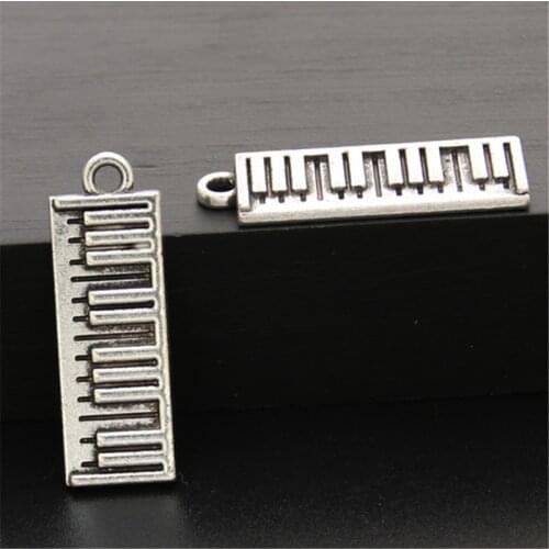 8pcs Tibetan Silver Color Piano Charms Pendants Keyboard Music Jewelry Making A2548