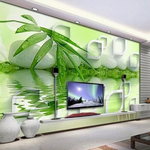 Beibehang Custom 3D Mural Modern 3D Stereoscopic Bamboo Stones Wall Decorations Living Room Bedroom Wallpaper Papel De Parede