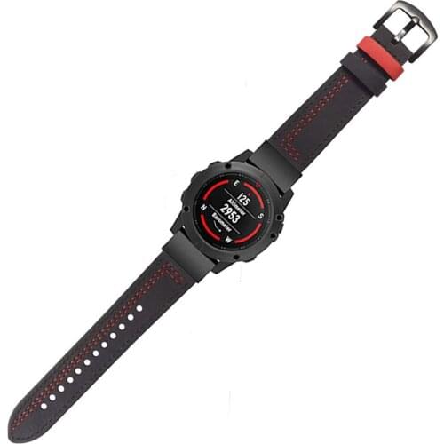 Quick Release Clasp leather Watch Band for Garmin Fenix 5X plus 6X Pro 3 HR D2 Bravo Quaitx 3 strap 26/22MM smartwatch bracelet