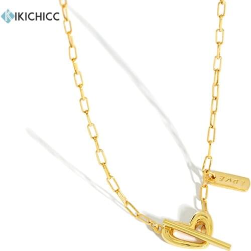 Kikichicc New 925 Sterling Silver Thick Heart Pendant Luxury Chain Necklace Special Wedding Party Collar Simple Fashion Women