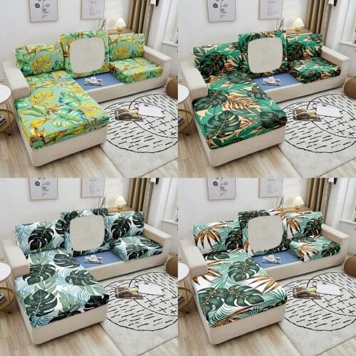 Leaf Fabric Sofa Seat Cover Elastic Removable Couch Covers For Universal Sofa Living Room Sectional Sofa Seat Cushion Covers