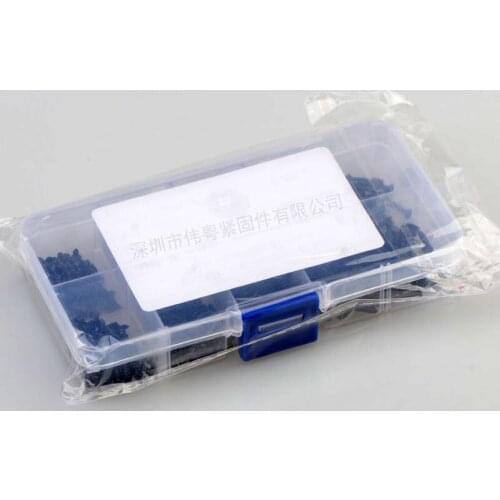 Black Countersunk flat head tapping screws with cross recessed Carbon Steel assortment kit M2.3 M2.6 M3 800 pcs/set