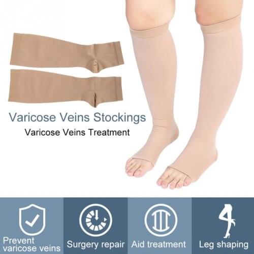 1Pair Unisex Varicose Vein Stockings Anti-Fatigue Veins Compression Socks Calf Vein Stocking Knee Posture Corrector Of Man Woman