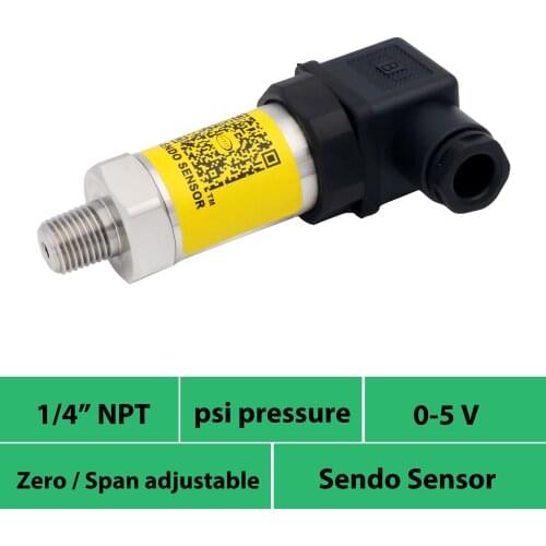 Pressure transmitter 0 to 5v, 1/4 npt male, gauge high pressure 15000, 10000, 6000, 5000, 4000, low pressure 1.5, 5, 15, 50 psi