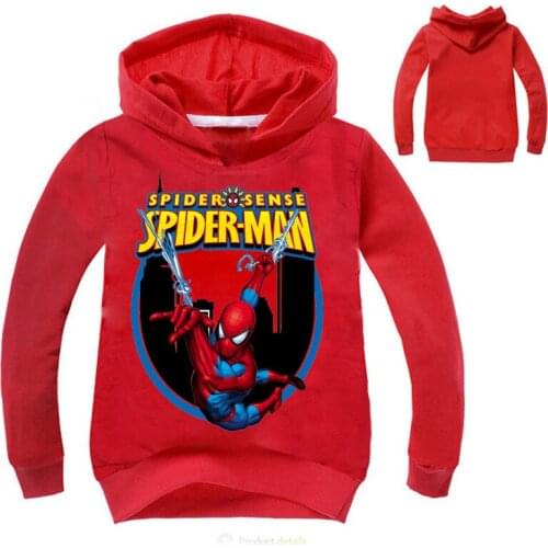 New Hooded spiderman children sweatshirts for girl Spring Clothes boys long sleeve t-shirt spider man hoodie costume kids shirts
