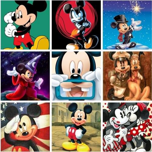 Disney Mickey Mouse and Minnie In Love Diamond Painting Cartoon Cross Stitch Kits Embroidery Full Drill Mosaic Resin Home Decor