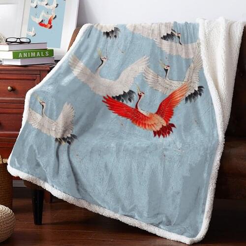 Crane Home Lamb Cashmere Thick Bed Blanket Sofa Winter Warm Sherpa Duvet Covfer Newborn Wraps Kids Bedspread