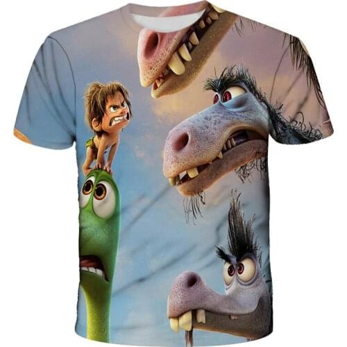 New Pattern 3D Printing Jurassic Park T Shirt Kids Boy Girls T-Shirt Birthday New Year Gift Pleasantly Surprised Baby Tops 4-14Y