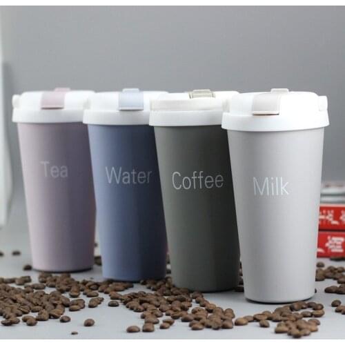 Coffee Mugs Stainless Steel Thickened Tea Cups Big Travel Camping Mugs Vacuum Insulated Tumbler with Lid 500ML Thermos Flask
