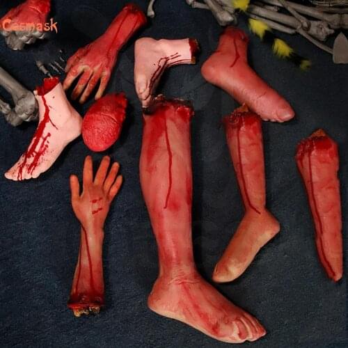 Cosmask Halloween Horror Decoration Prop Broken Hand And Feet Bloody Props Scary Prop Halloween Prop Supplies