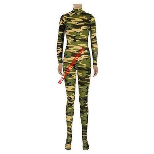 Halloween cosplay costume animal Camouflage camo tights jumpsuit Bodysuit Zentai Suits Fancy without hood and hands