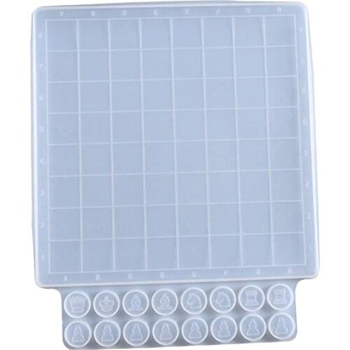Chess Board Resin Mold Set Epoxy Casting Mold Checker Resin Mold Set for DIY