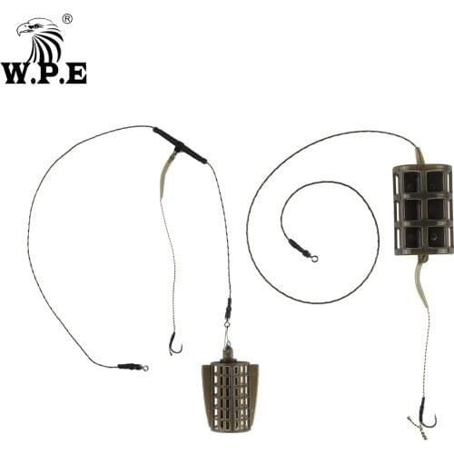 W.P.E 1pcs Carp Fishing Hook Group 30g/40g/50g/60g/70g Lead Core Braid Line Europe CarpFish Hook Rig Set with Sharp Hook Tackle