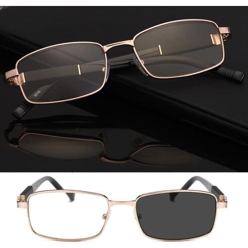 Advanced Alloy Photochromic Grey Indoor and Outdoor Dual-use Reading Glasses +0.75 +1.5 +1.75 +2 +2.25 +2.5 +2.75 +3 +3.5 To +4
