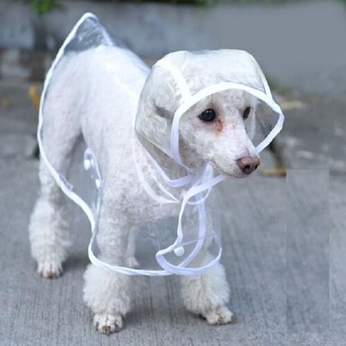 Dog Clothes transparent raincoat light clothes waterproof beautiful small dog raincoat with hood