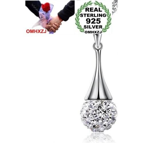 OMHXZJ Wholesale Fashion Simple Drill Ball Woman Girl Gift Zircon 925 Sterling Silver Pendant Charms PE169 ( NO Chain Necklace )