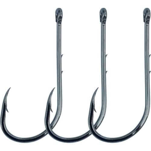 Baitholder Fishing Hooks 100pcs/lot High Carbon Steel Offset Point Long Shank Barbed Baitholder Fishing Hook Size 1#-4/0 92247