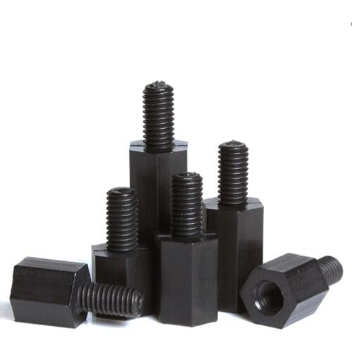 M2 M2.5 M3 M4 Black Hex Nylon Male Female Standoff Pillar Hexagon Thread Plastic Computer PCB Motherboard Spacer Circuit Board