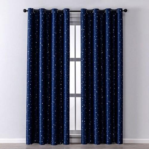 XUNTUOBlackout Curtains for Living Room Kids Room Bedroom Modern Lucky Star Soft Window Treatment Drapes 100% Polyester Cortinas