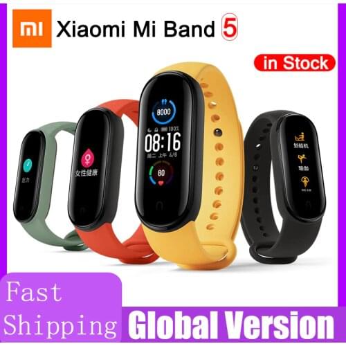 In Stock Original Global Version Xiaomi Mi Band 5 Smart Bracelet 1.1" AMOLED Color Screen Smart Band Heart Rate Fitness Trackers