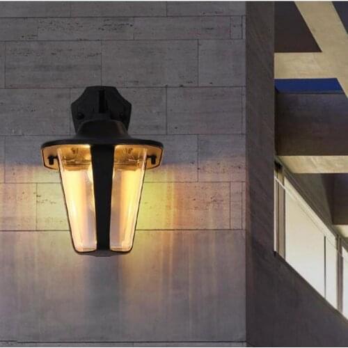 Vintage Industrial light Black Metal Loft Retro Lamp Fixtures Waterproof Outer Wall Sconce E27 Balcony Outdoor Courtyard Lamp