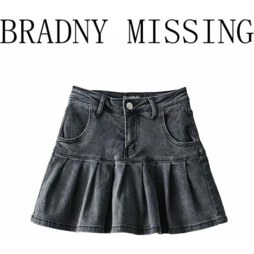 Sexy Women High Waist Skirt 2021 Summer Fashion Ladies High Street Casual All-match Skirt Female Solid Color Pleated Skirt