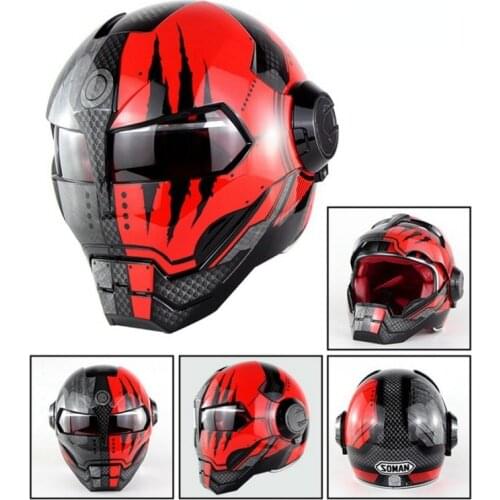 Iron Helmet Motorcycle Man Motorcross Retro Monster Hero Super Vintage Helmet Casco Moto Avengers Motorcycle Accessories SM515