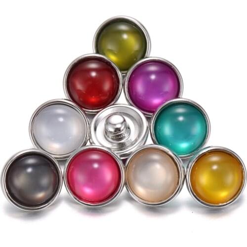 20pcs/lot Wholesale 10 Colors MIni Ginger Cats Eye Stone Snap Buttons 12MM Snap Jewelry fit Snap Bracelet NZ036
