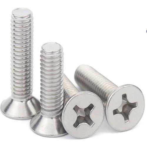 10/50 A2-70 304 Stainless steel GB819 Cross Phillips Flat Countersunk Head Screw M2 M2.5 M3 M3.5 M4 M5 M6 M8 Bolt Length 3-100mm