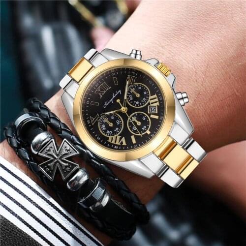 Men Watches Stainless Steel Business Date Clock Mens Luxury Sport Quartz Wrist Watch Relogio Masculino