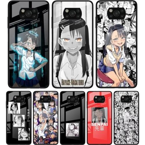 Nagatoro for Xiaomi Poco X3 NFC F3 M2 F3 F2 X2 X3 Pro Redmi Note 8 9 10 Pro 8T 9T 9S Tempered Glass Phone Case Coque