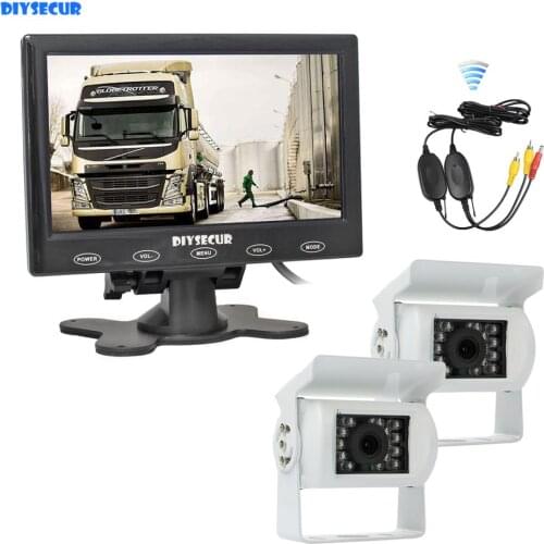 DIYSECUR 7" Touch Car Monitor Backup CCD Waterproof Camera Rear View Kit for Horse Trailer Motorhome System