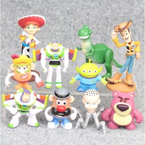 10pcs/lot 7.5-10cm Toy Story Buzz Lightyear Woody Action Figures Toys Brinquedo Model Toy Christmas Gifts For Kids