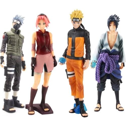 28cm Naruto Shippuden Anime Hatake Kakash Unchiha Sasuke Sakura Uzumaki Boruto Grandista Action Figure Model Toys Brinquedos