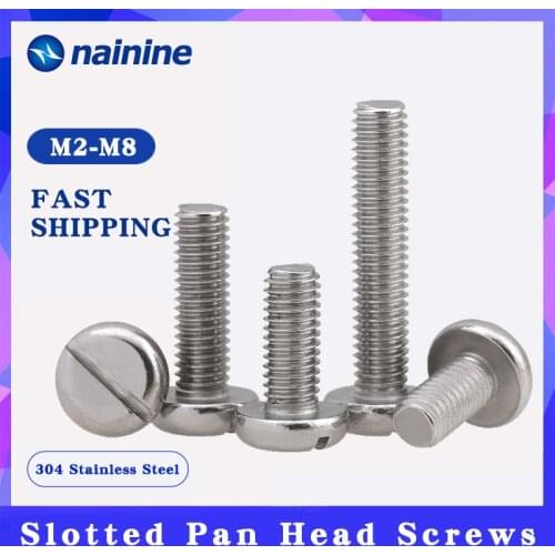 GB67 [M1.6-M8] 304 Stainless Steel Slotted Pan Screws Slotted Grooving Screw DIN85 A079